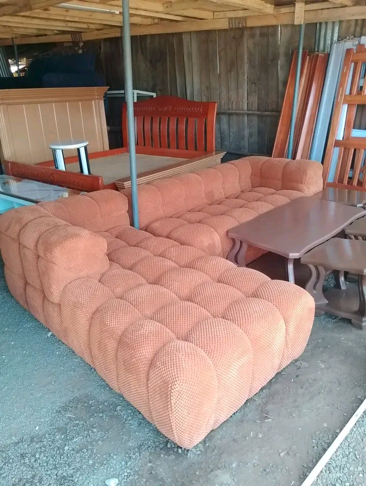Handcrafted Brown L Seater Sofa by Wachira Spotless Furniture